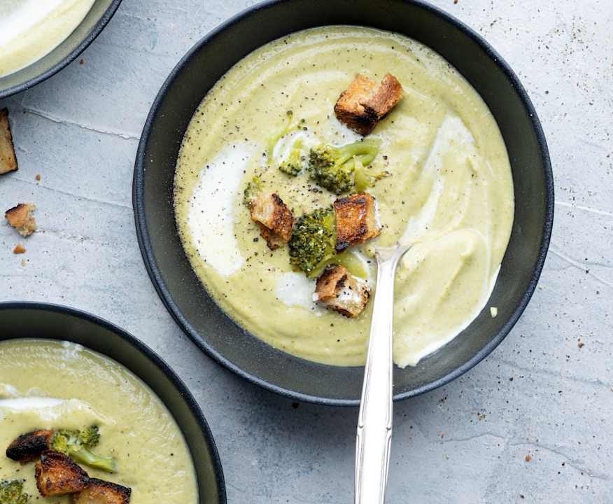 Crema di broccoli e Gorgonzola con crostini integrali Protein
