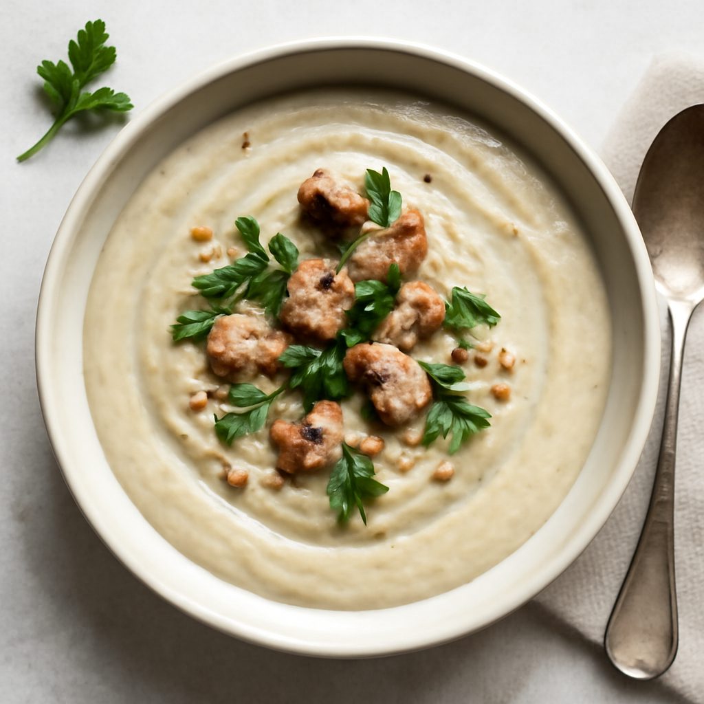 Crema di cardi proteica low-carb con patate al timo