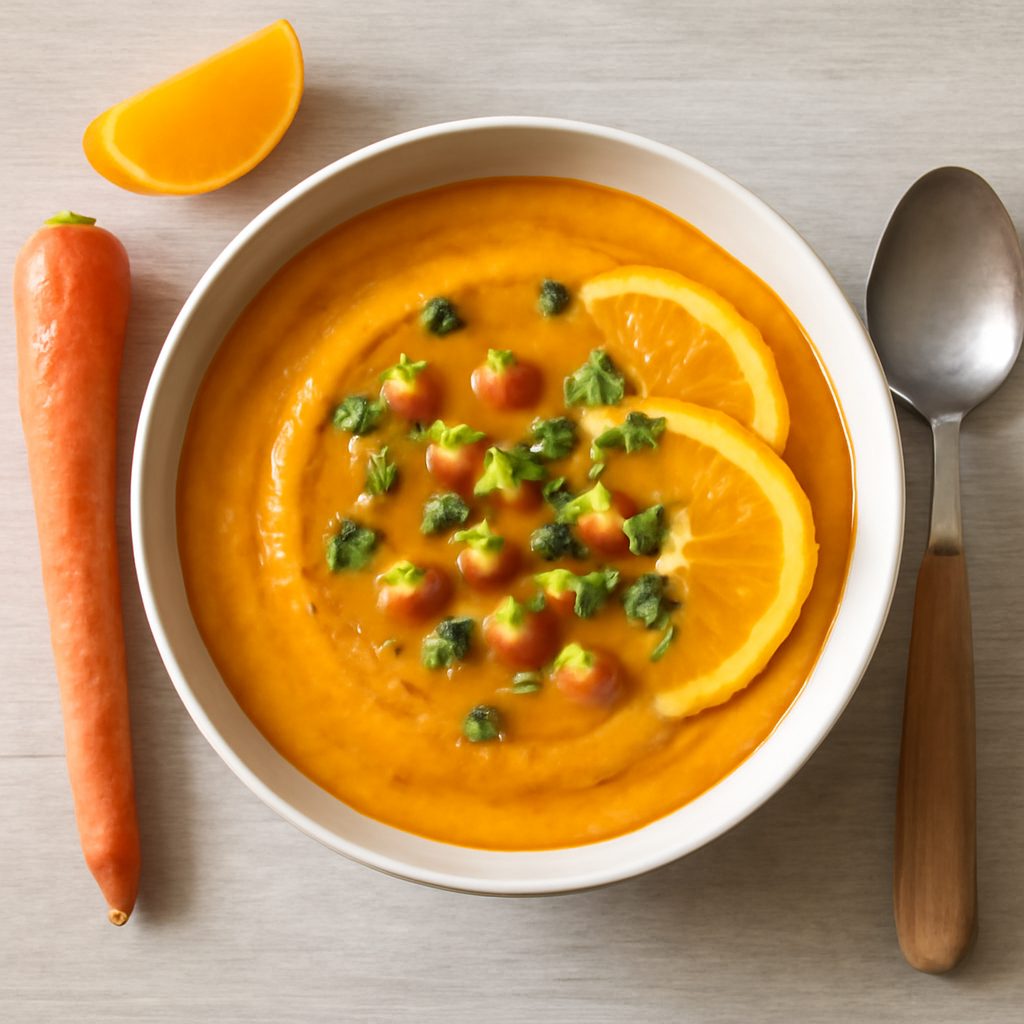 Crema di carote all'arancia proteica low-carb