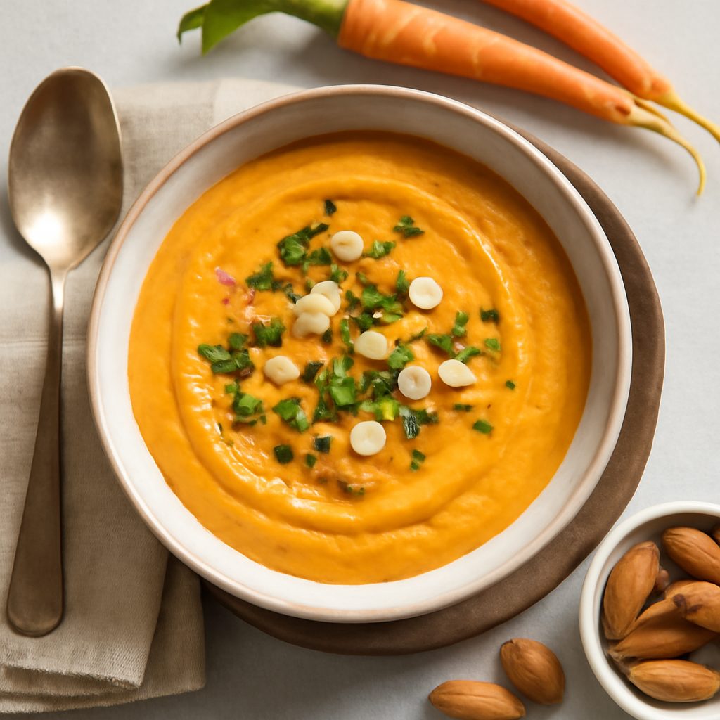 Crema di carote e mandorle proteica low-carb