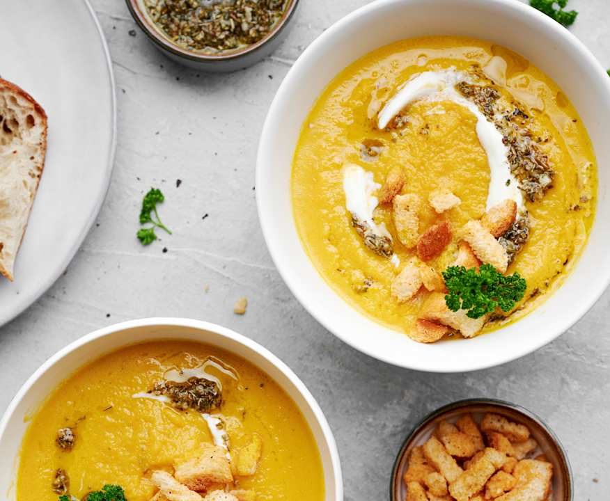 Crema di carote e sedano con olio alle erbe Low Fat
