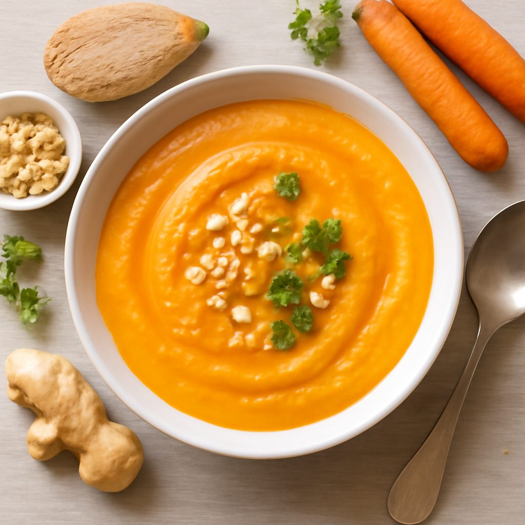 Crema di carote e zenzero proteica low-carb