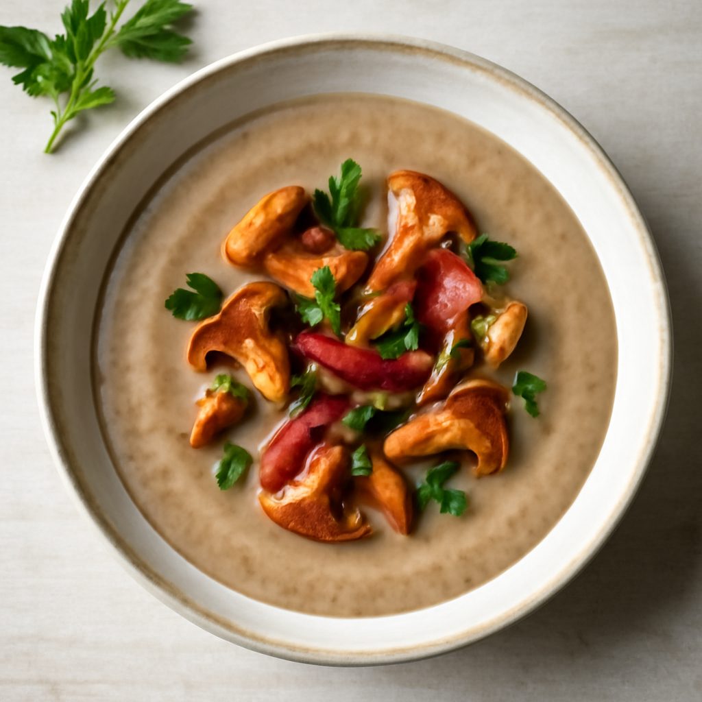 Crema di castagne con finferli e speck - Versione Protein