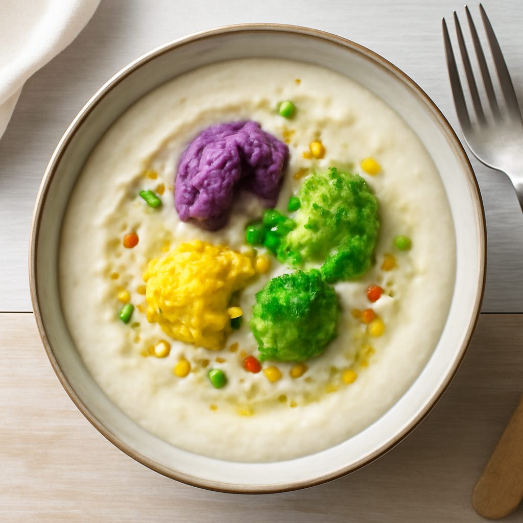 Crema di cavolfiori colorati con mandorle Low Carb