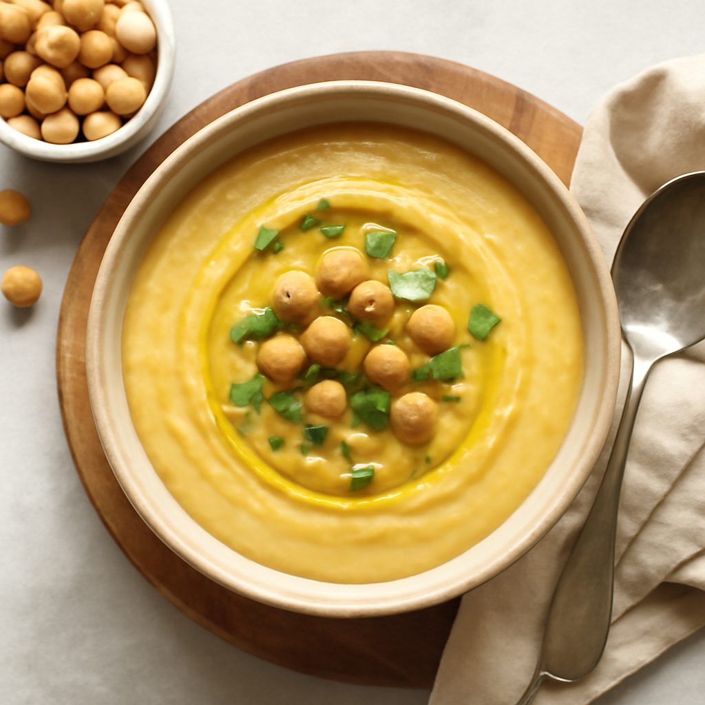Crema di ceci proteica con cozze piccanti low-carb