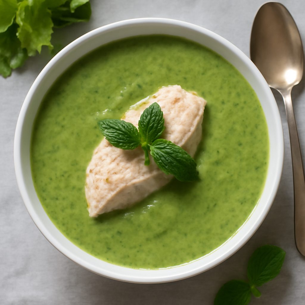 Crema di lattuga e menta proteica low-carb