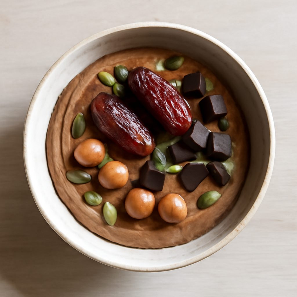 Crema di nocciole, cioccolato e datteri