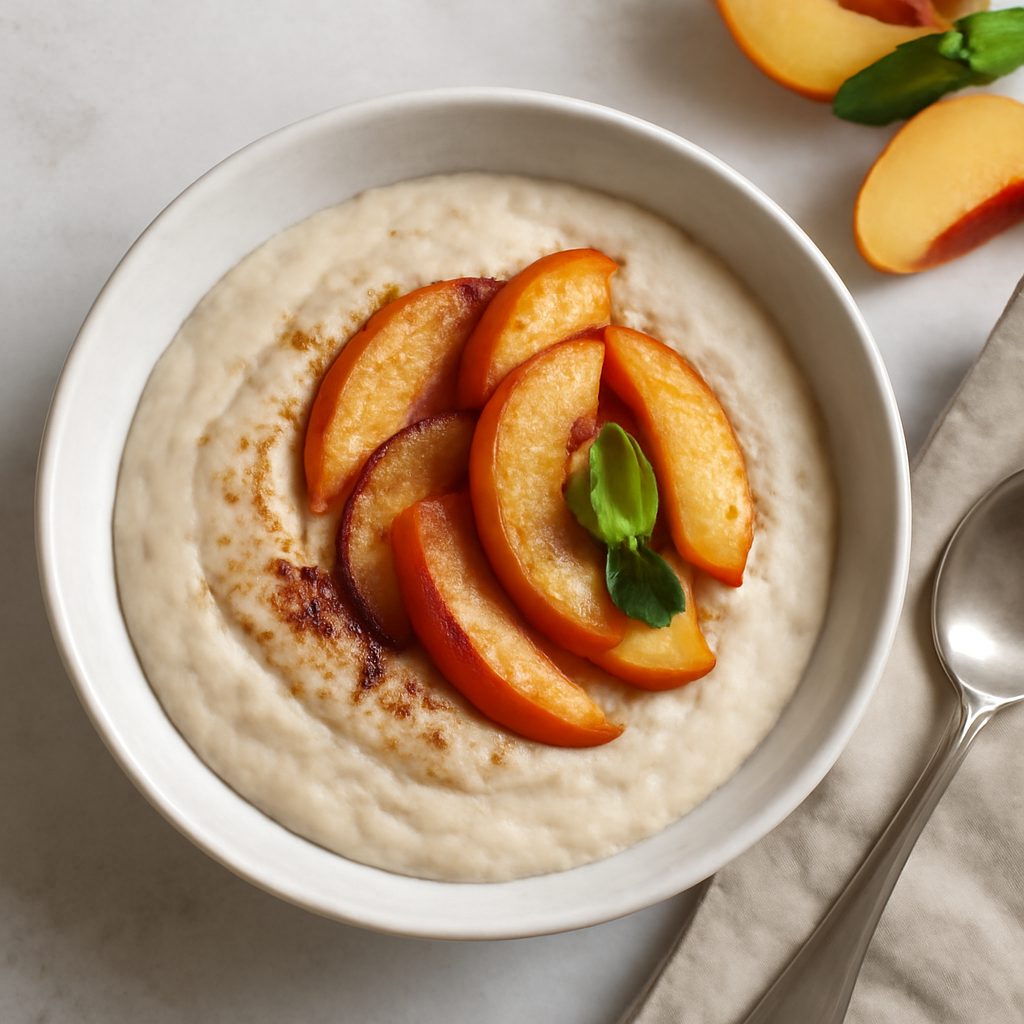Crema di pesche caramellate e cannella proteica low-carb