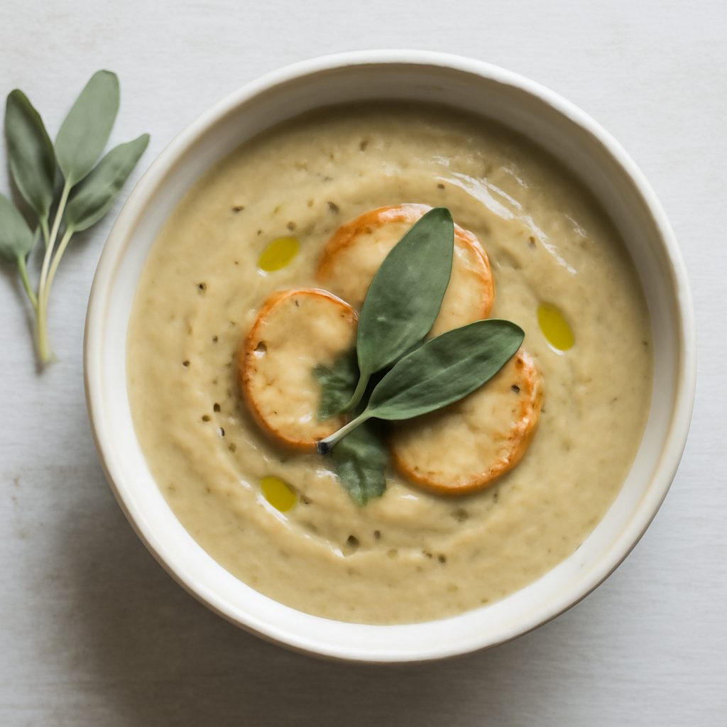 Crema di topinambur e salvia proteica low-carb