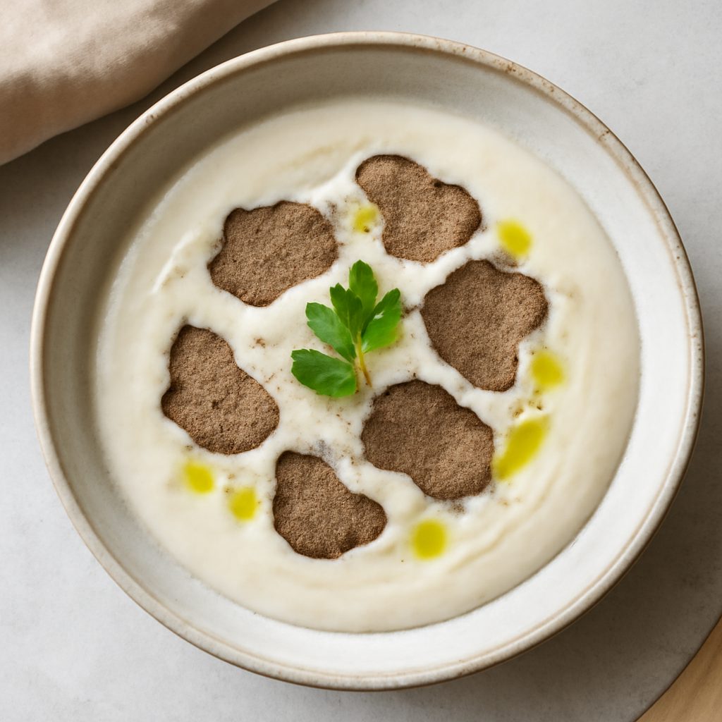Crema di topinambur e tartufo proteica low-carb
