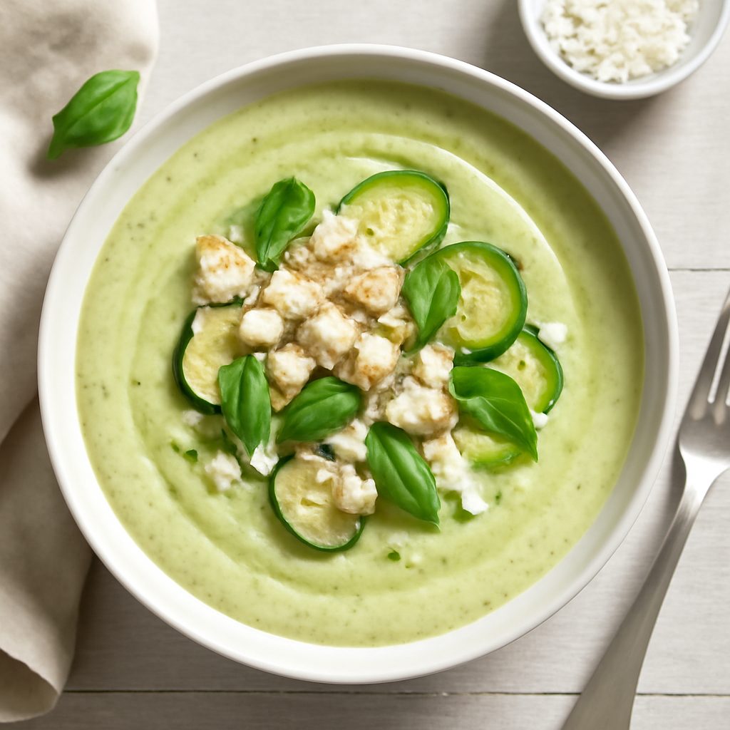 Crema fredda di zucchine proteica low-carb