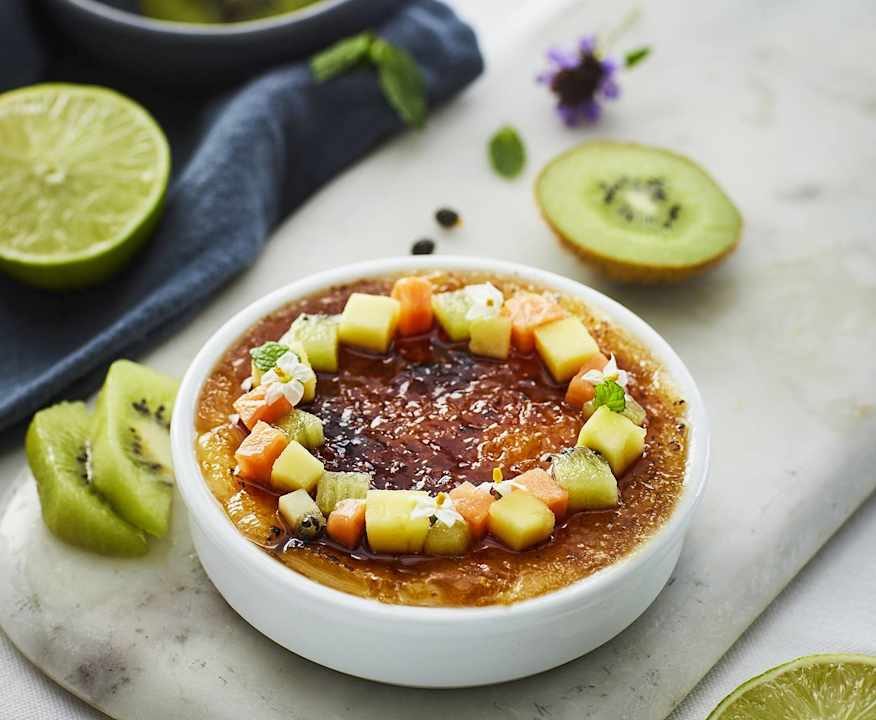 Crème Brûlée con frutta tropicale Low Fat