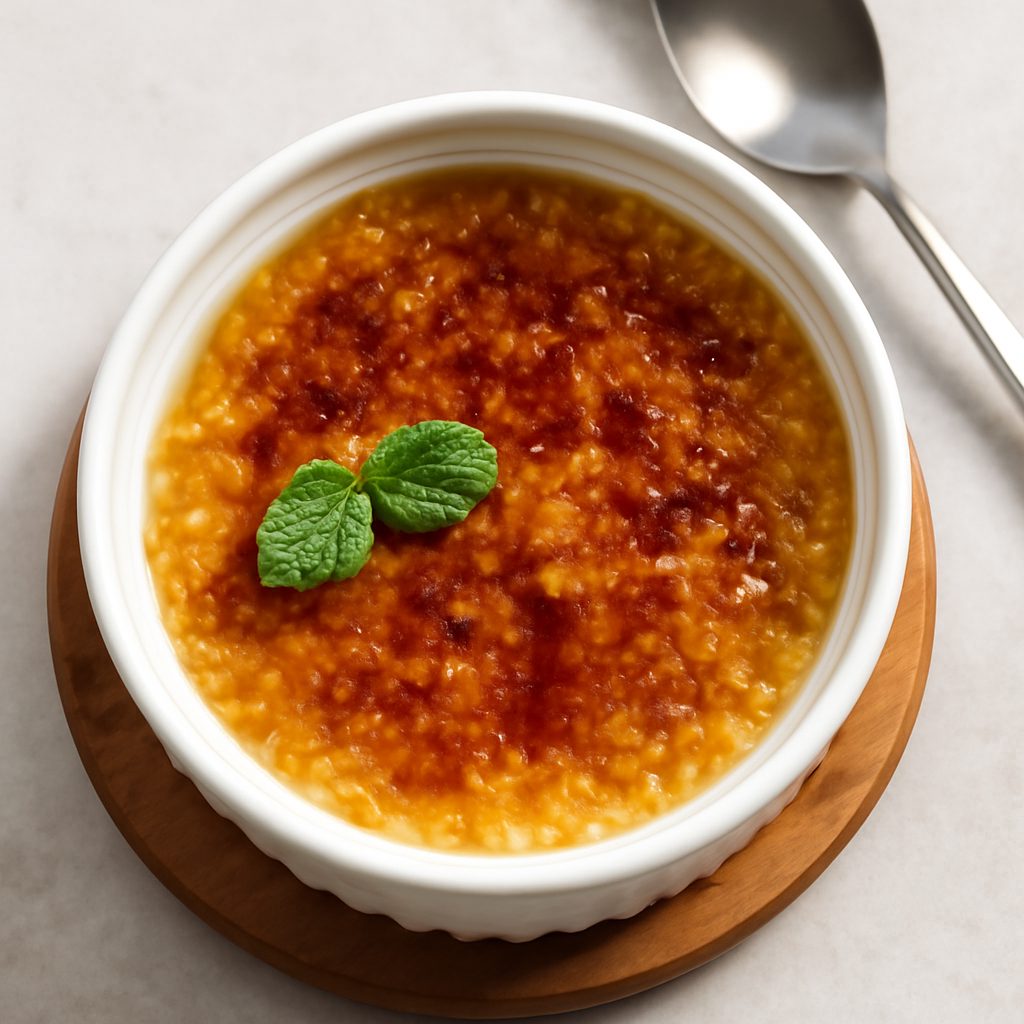 Crème Brûlée con Frutta Tropicale