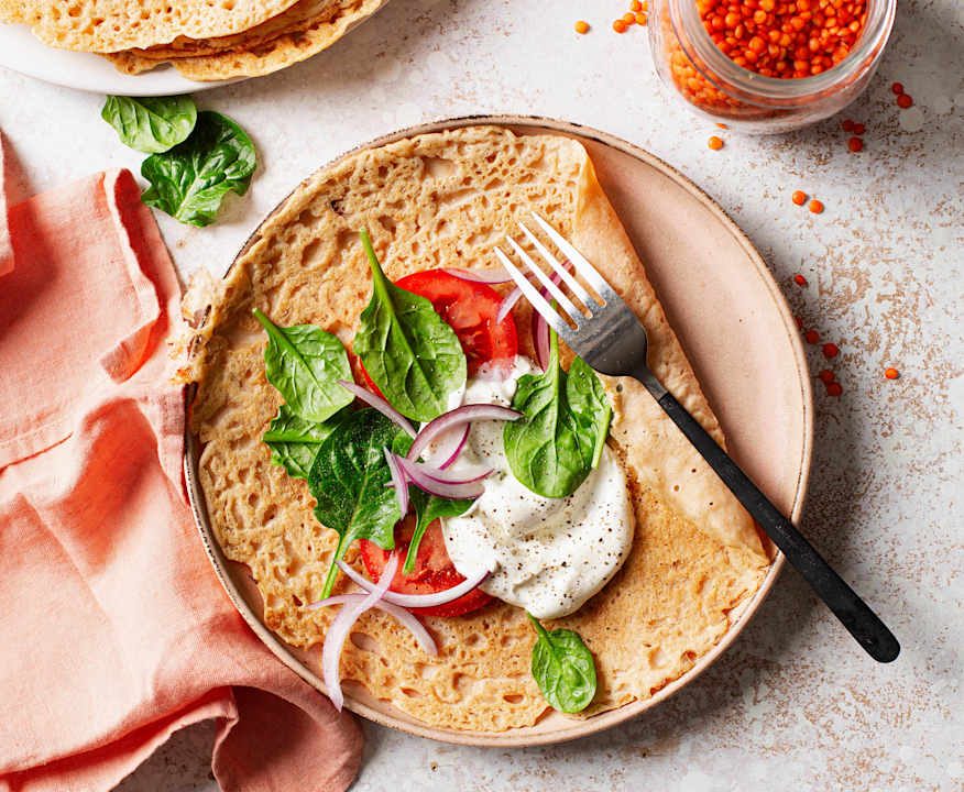 Crêpe di lenticchie vegan (senza glutine) Protein