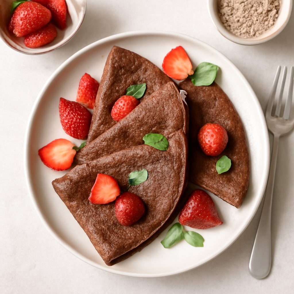 Crêpes al cacao proteiche low-carb