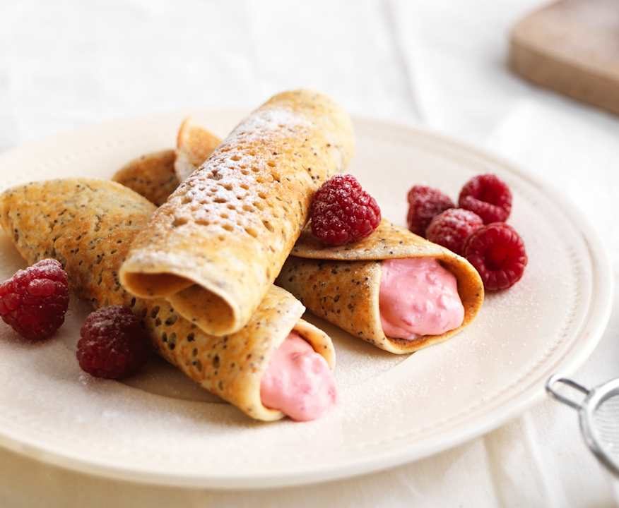 Crêpes al limone con mascarpone e lamponi Protein
