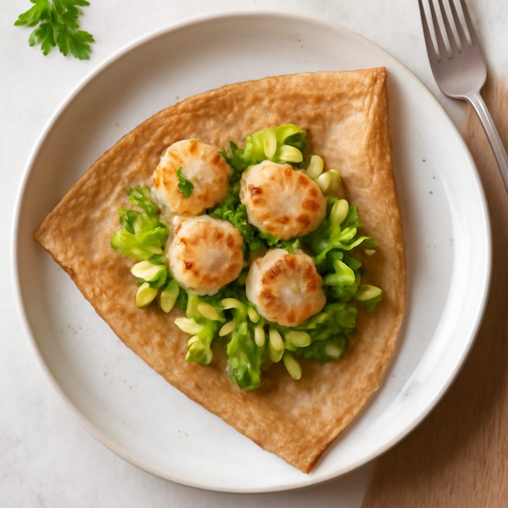 Crêpes proteiche con capesante e porri low-carb fit