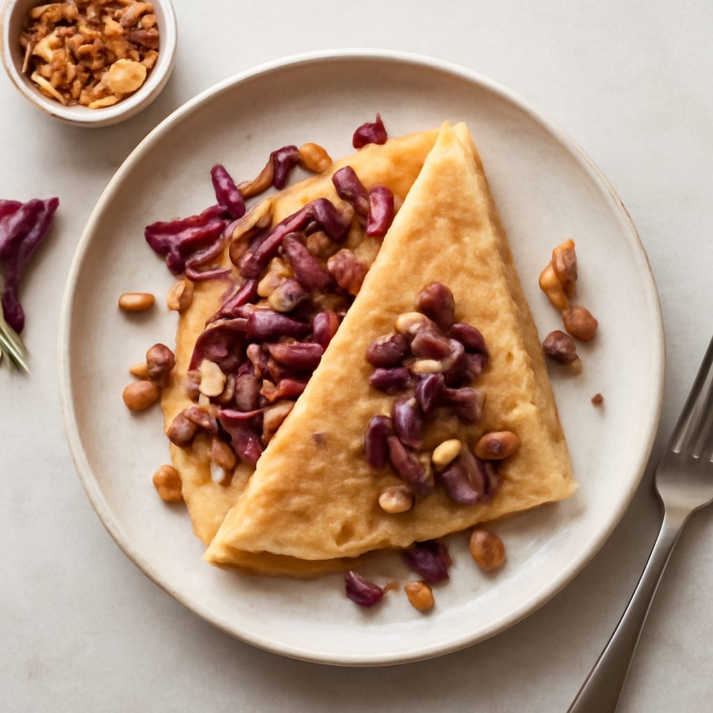 Crespelle proteiche con radicchio e noci low-carb