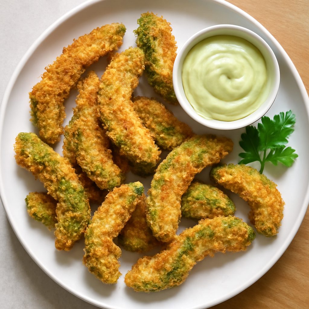 Crispy Baked Avocado Fries con Salsa Chipotle