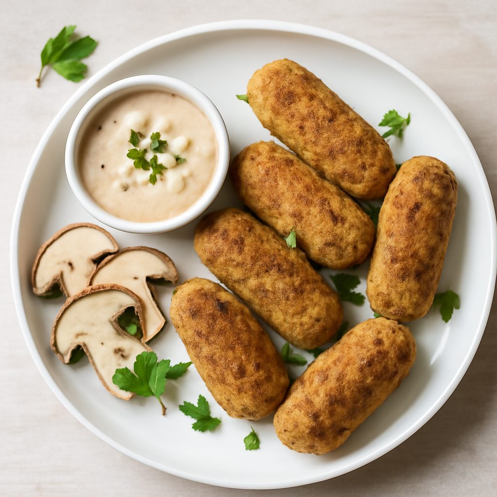 Crocchette ai Funghi Porcini Proteiche Low-Carb al Forno