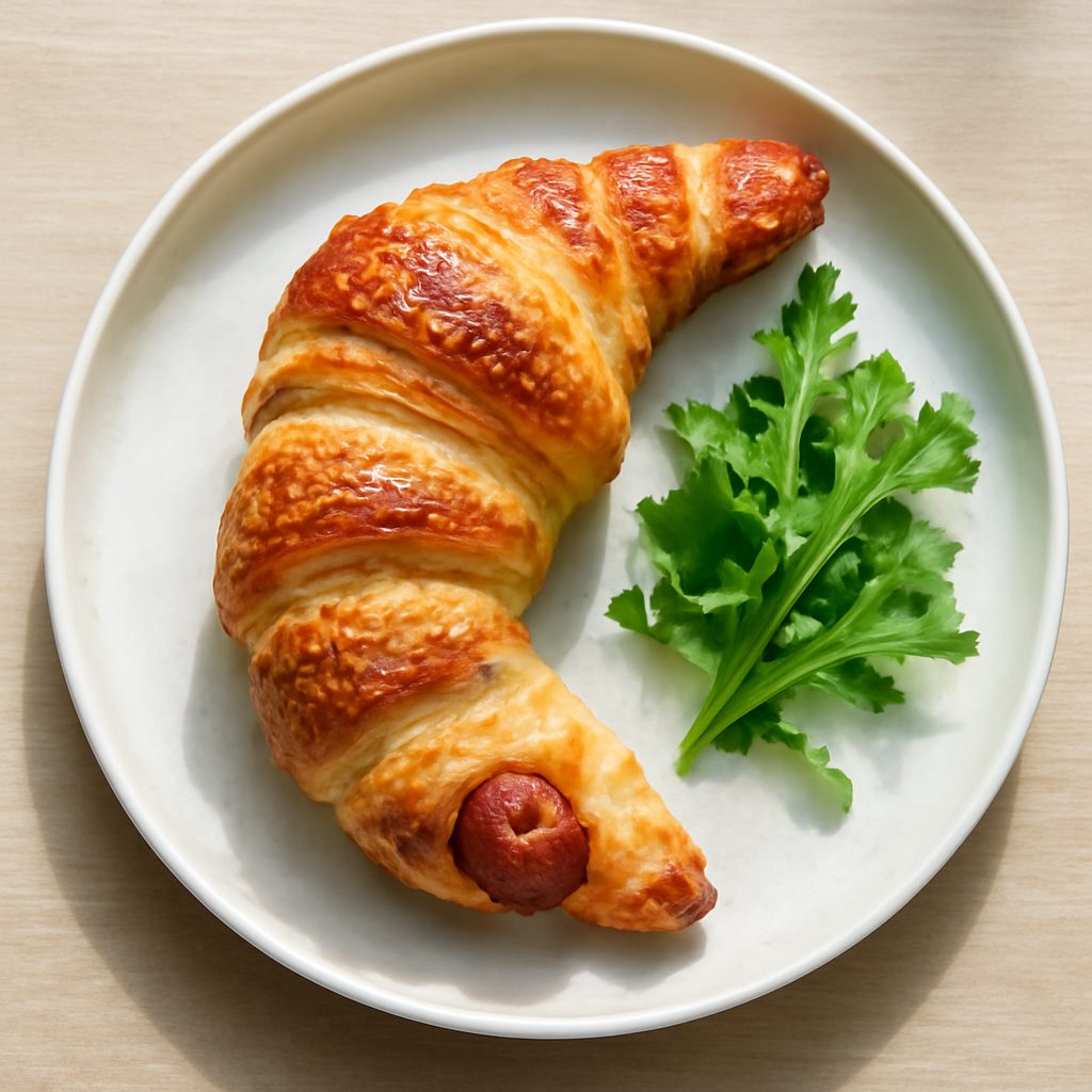 Croissant ai wurstel ed Emmental