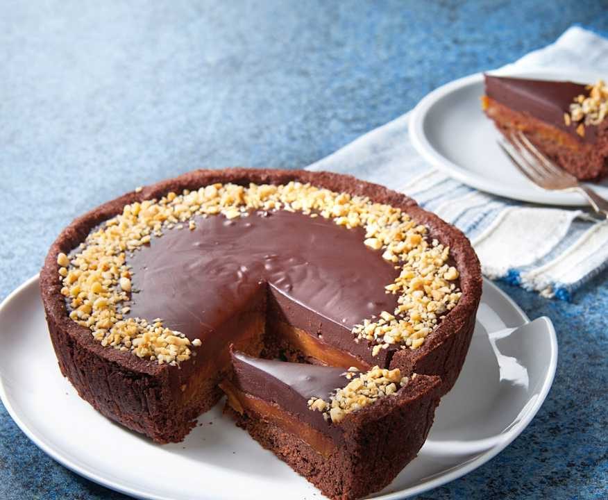 Crostata al cioccolato e caramello salato Low Carb