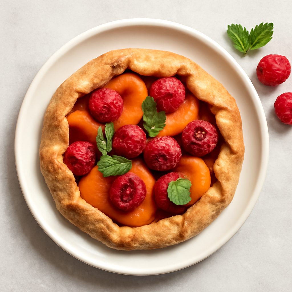 Crostata albicocche e lamponi proteica low-carb