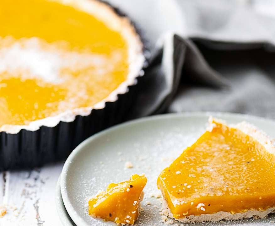 Crostata con curd al limone e té nero (vegan) Low Fat