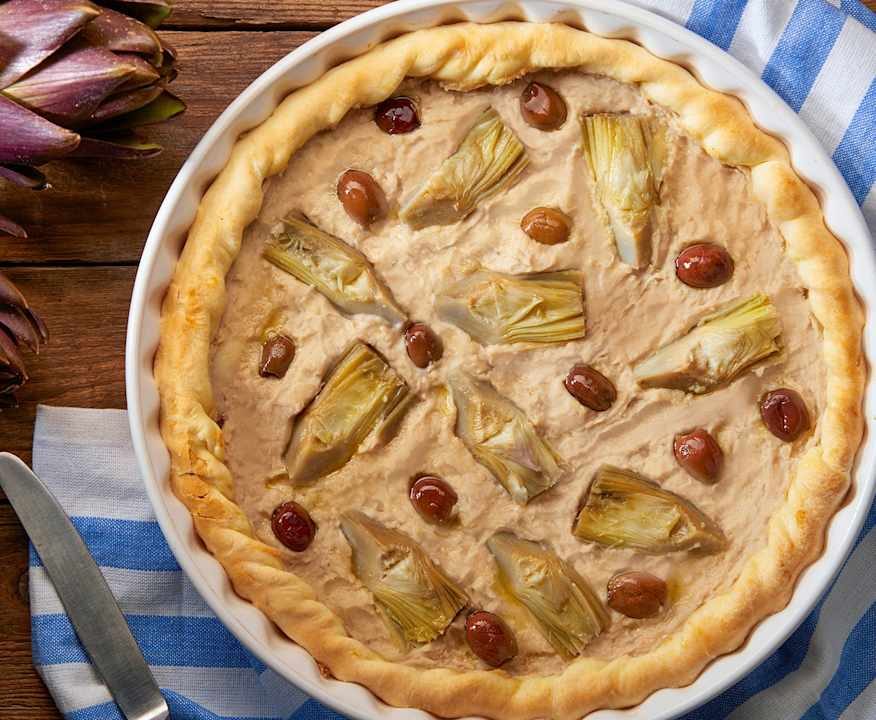 Crostata di carciofi e olive (vegan) Low Fat