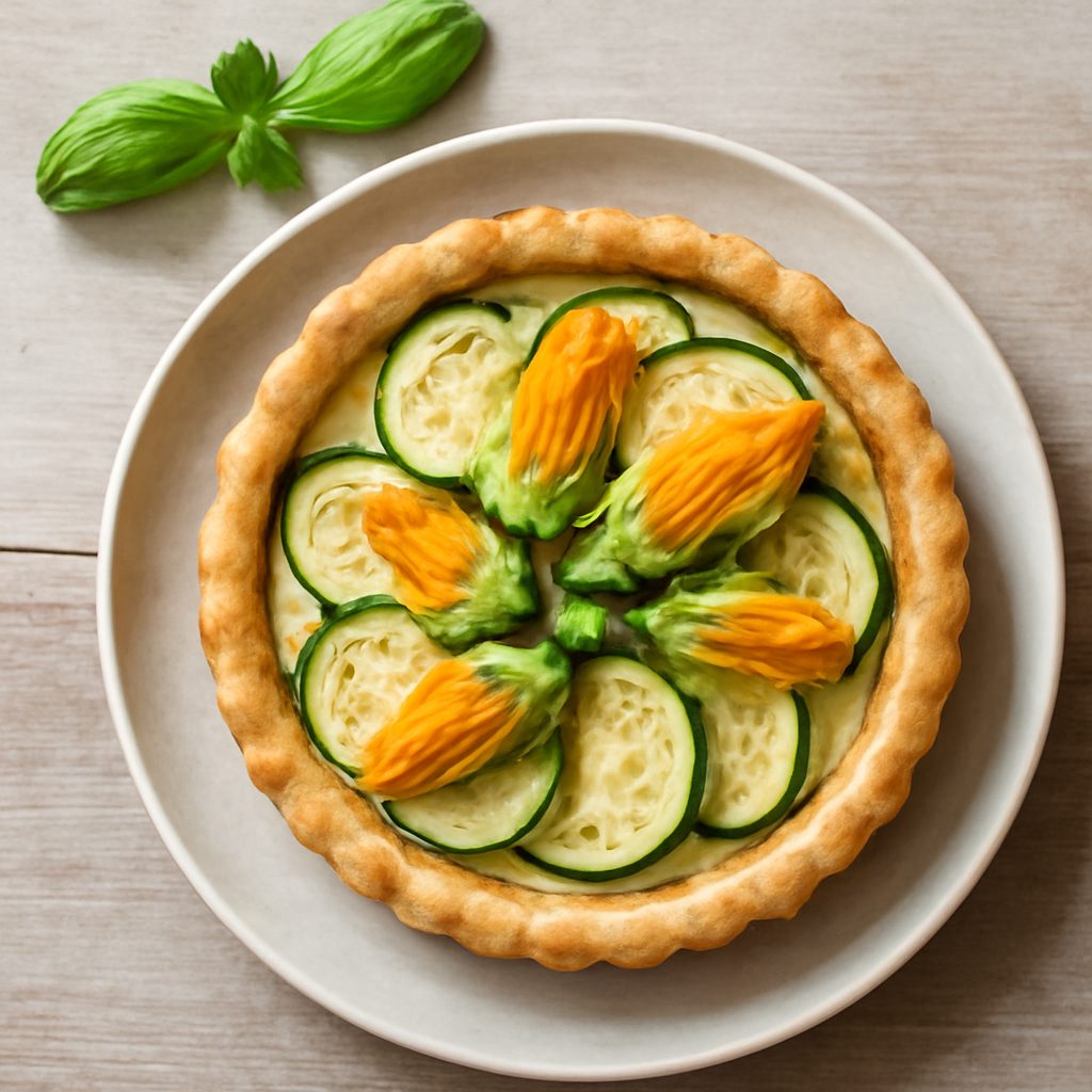 Crostata di fiori e zucchine Low-Carb Proteica