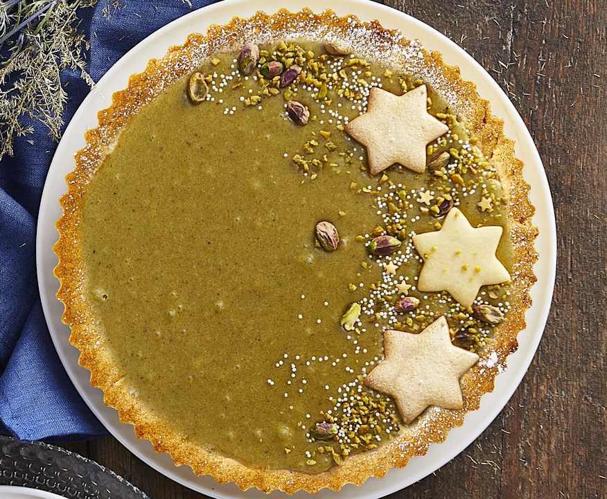 Crostata natalizia con crema di pistacchi