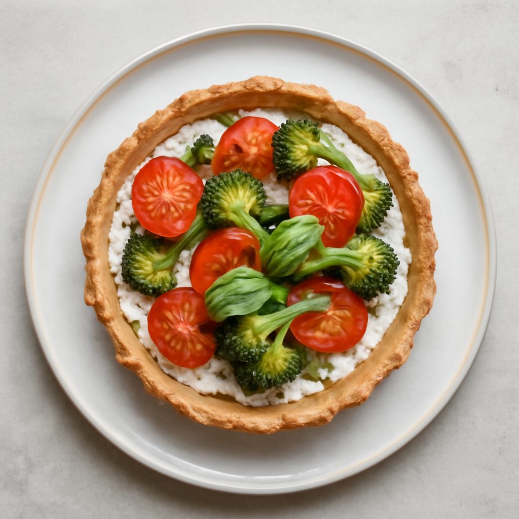 Crostata salata fit ai peperoni con mozzarella e basilico