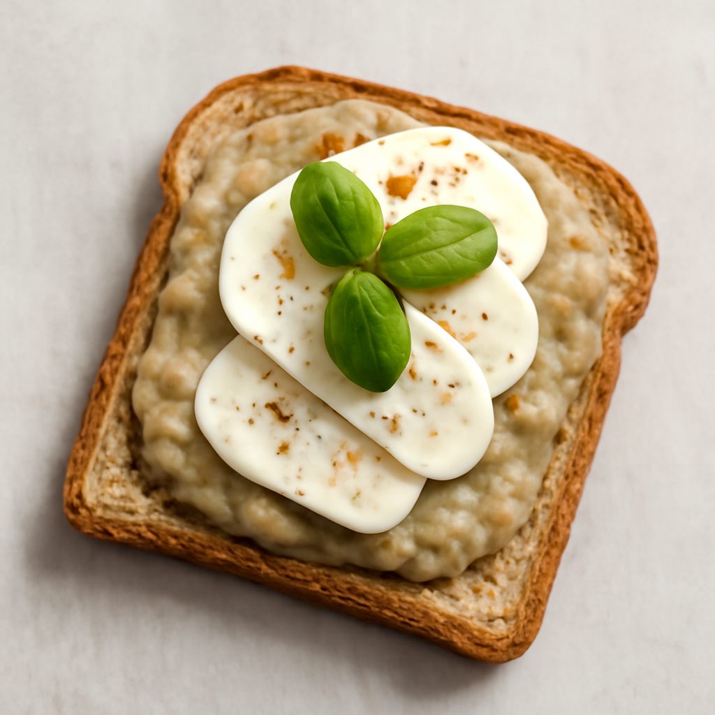 Crostini alla crema di melanzane e mozzarella - Versione