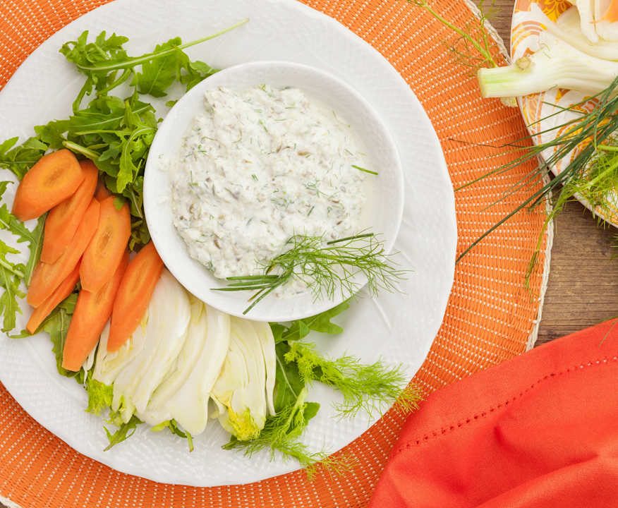 Cruditè di verdure con salsa alla panna acida Low Fat