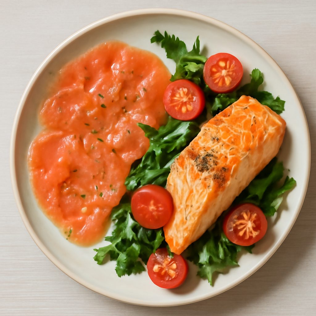 Crudo & cotto di salmone con zucchine marinate e zabaione salato