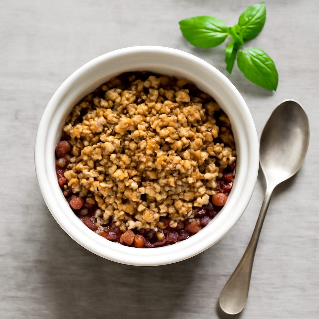 Crumble con pere al caramello salato