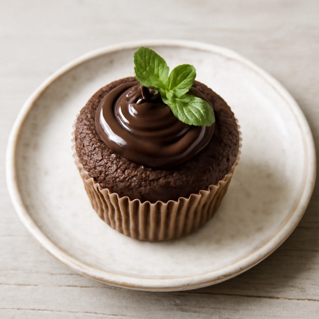 Cupcake al cioccolato proteico low-carb con glassa cocco-vaniglia