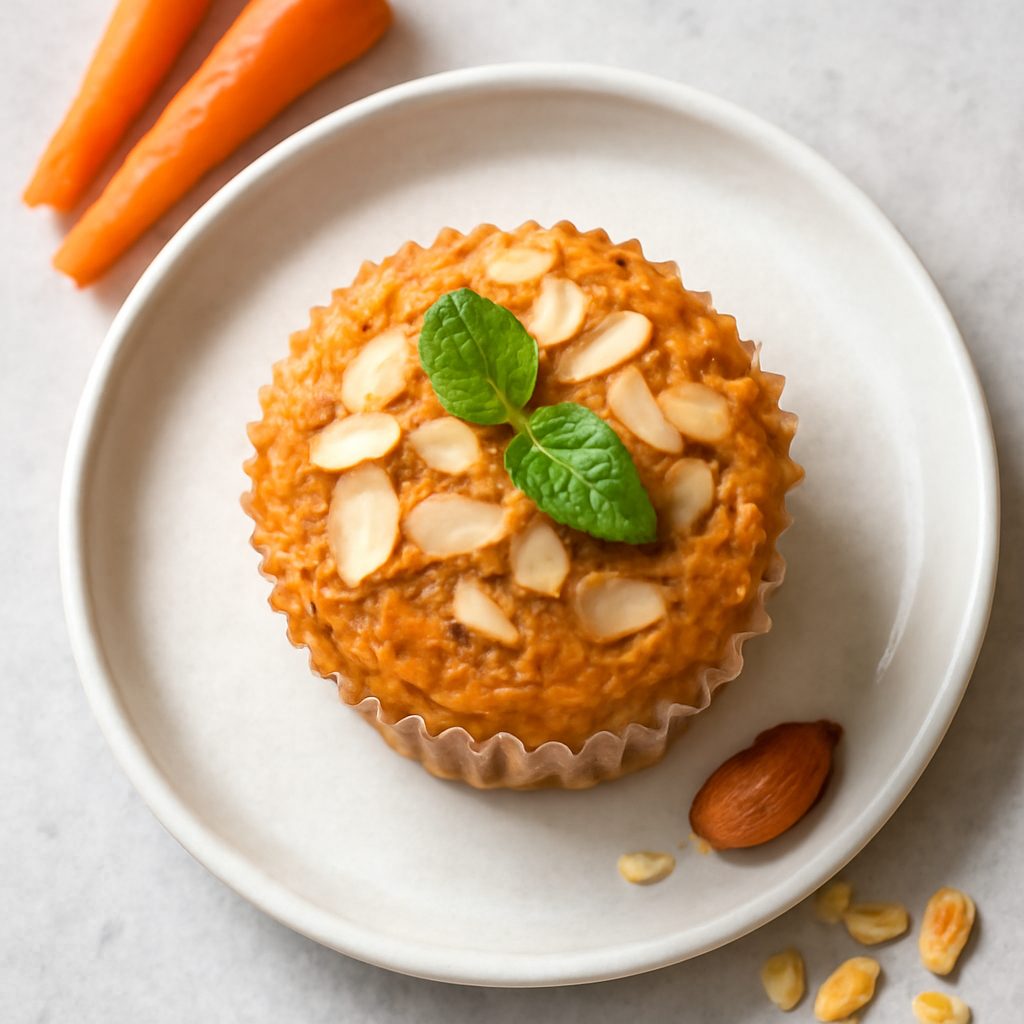 Cupcake mandorle e carote proteico low-carb con crema al formaggio fit