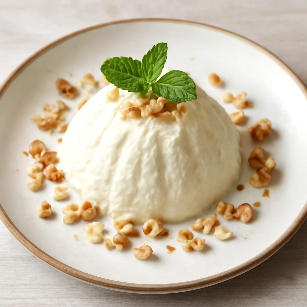 Cupoletta di gelato proteico banana, yogurt greco e burro di arachidi low-carb