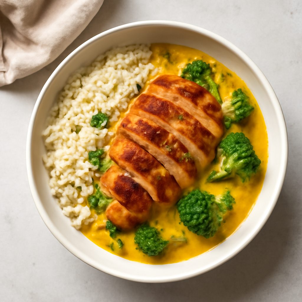 Curry con tofu e sorbetto mango fit (Bimby Friend)