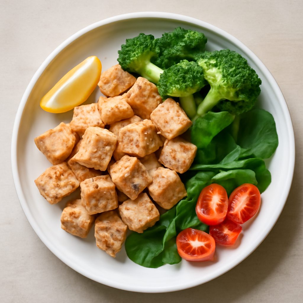 Dado di pollo proteico low-carb