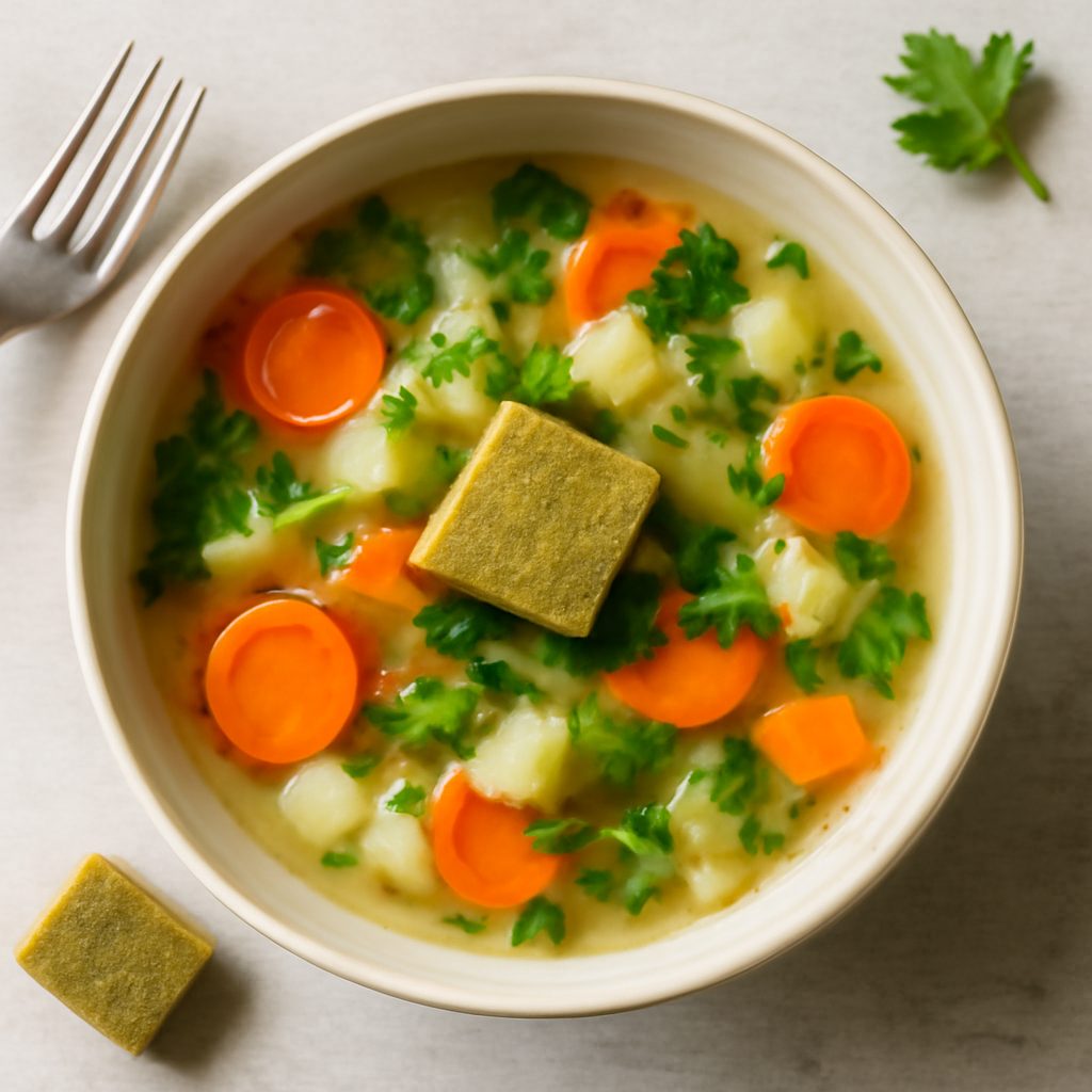 Dado per brodo vegetale proteico low-carb senza sale