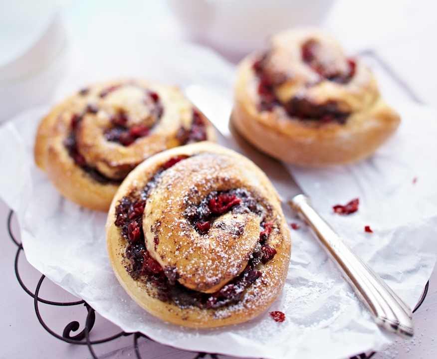 Danesi ai semi di papavero e mirtilli rossi (vegan) Low Fat