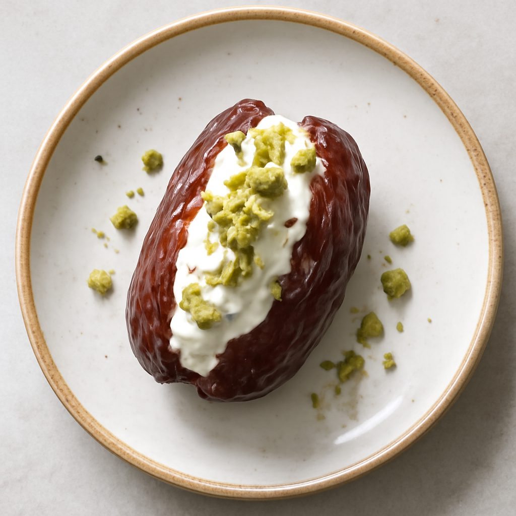 Dattero farcito al mascarpone fit con melagrana e arancia Low Fat
