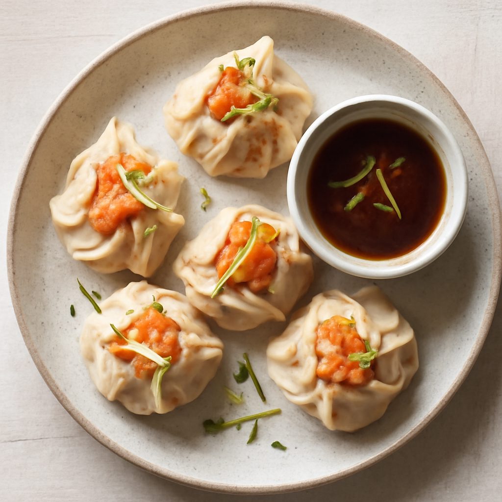 Dim sum salmone, miso e zenzero - Versione