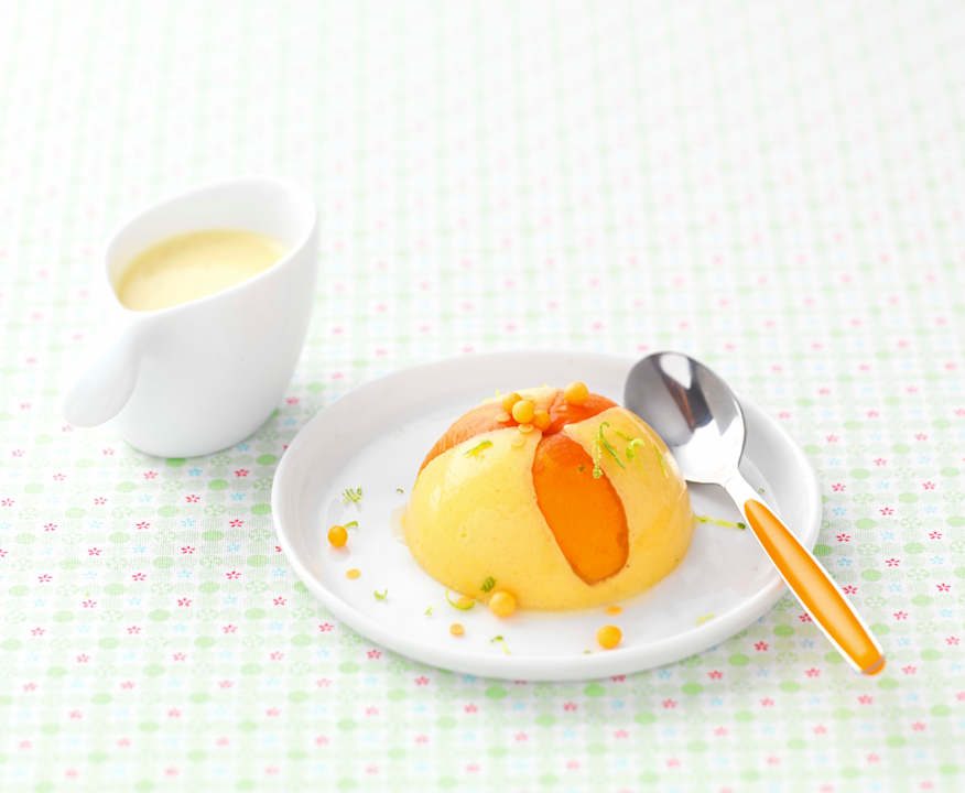 Dolce al semolino con albicocche e crema inglese Low Carb