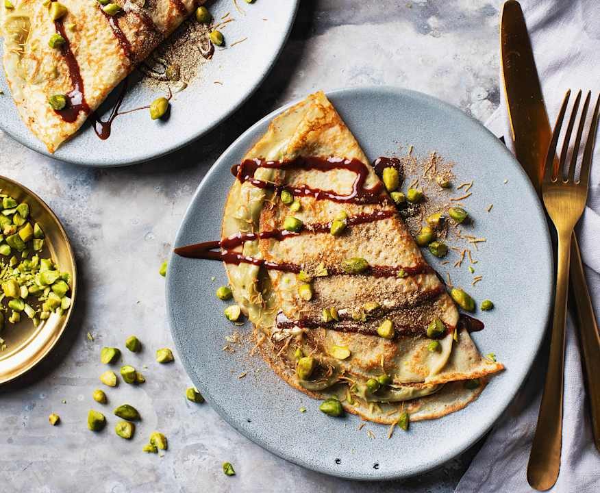 Dubai Chocolate Pistachio Crêpes Low Carb