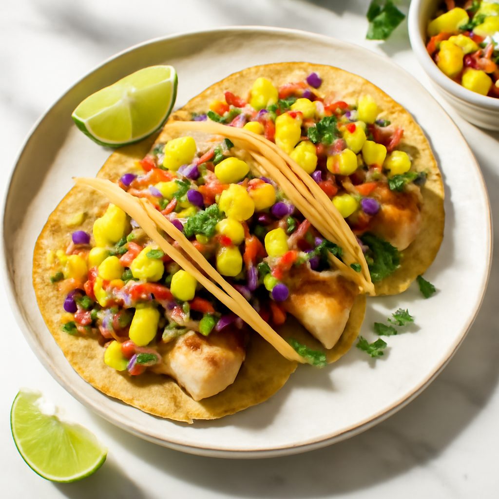 Tacos di Pesce Facili con Cavolo e Salsa Mango-Ananas