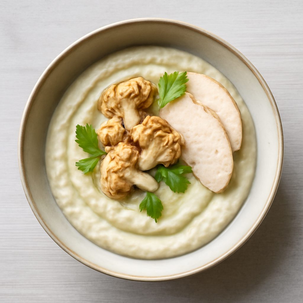 Emulsione di sedano rapa e cavolfiore con sfilacci di cavallo Low Carb