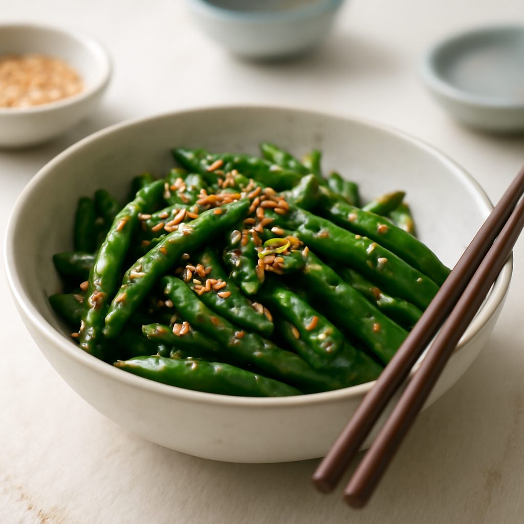 Fagiolini saltati all'asiatica con sesamo